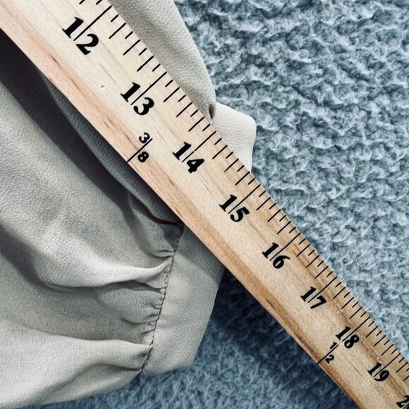 See You Monday Womens Boho Blouse Large Taupe Embroidered Peplum Festival Ethnic - Picture 10 of 10